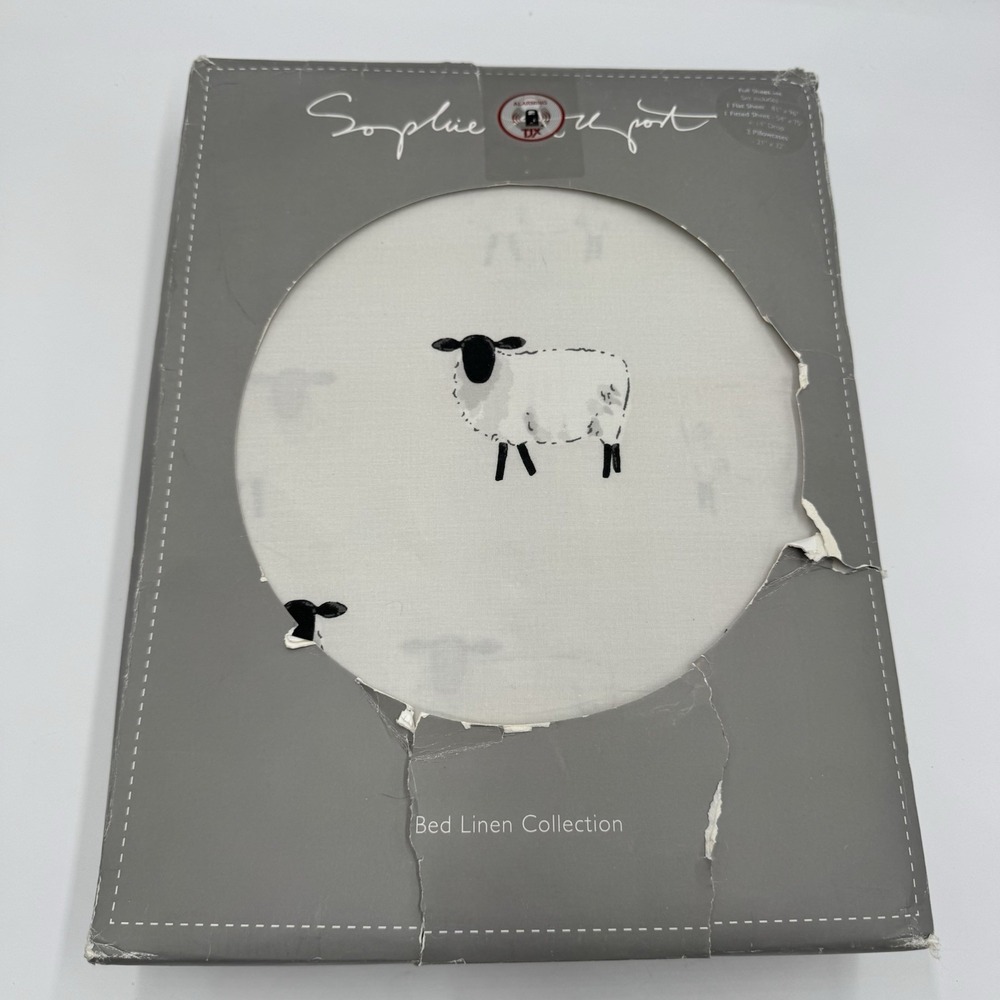 Sophie Allport Sheep Full Sheet Set 100% Cotton 200TC Percale 4 Pc